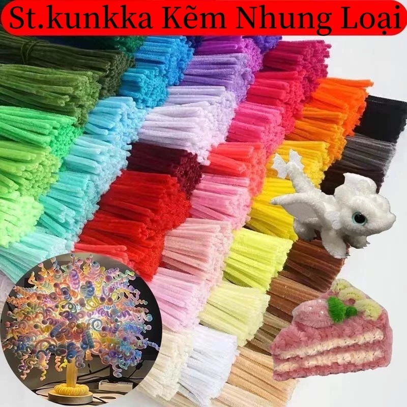 St.Kunkka 【sẵn hàng】Kẽm Nhung Loại 1 Làm Hoa Thủ Công Kẽm nhung làm hoa- 100 Cành Dày Đẹp Quà tự làm tốt nghiệp