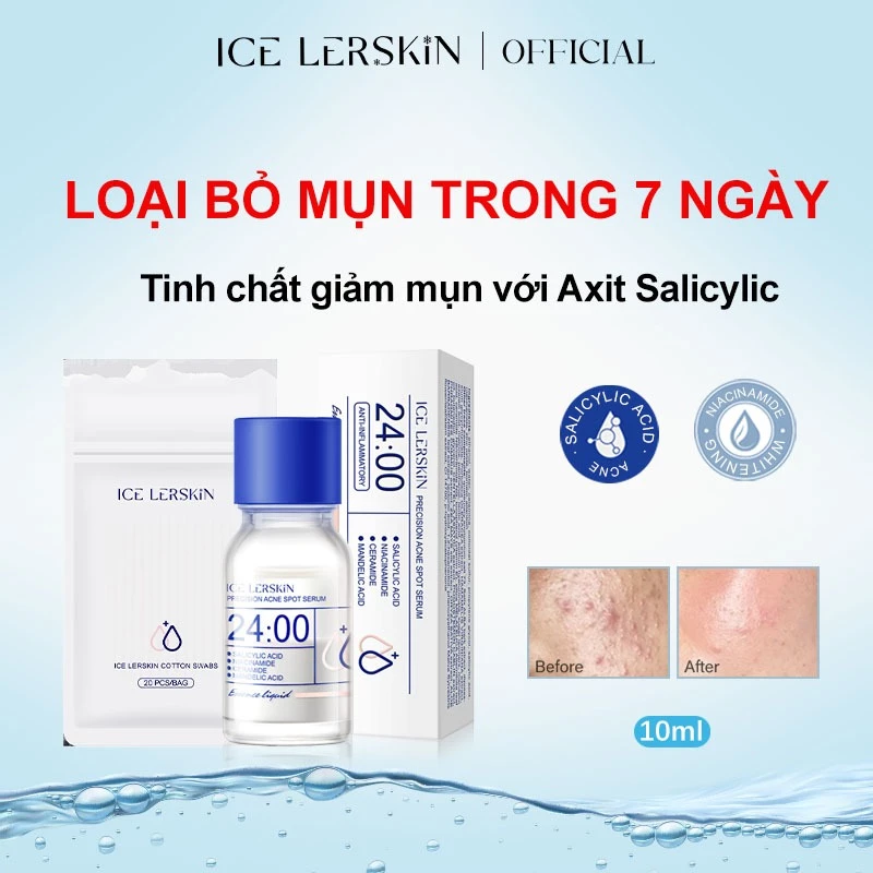Serum giảm mụn ICE LERSKIN 10ml – hỗ trợ loại bỏ mụn viêm và mụn đầu đen