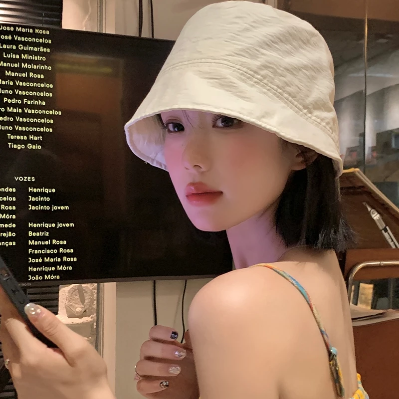 Mới Nhật Bản Xô Nón Nữ Mùa Hè Thường Ngày Mỏng Phong Cách Lớn Vành Mặt Nhỏ Chống Nắng Che Nắng Xô Nón