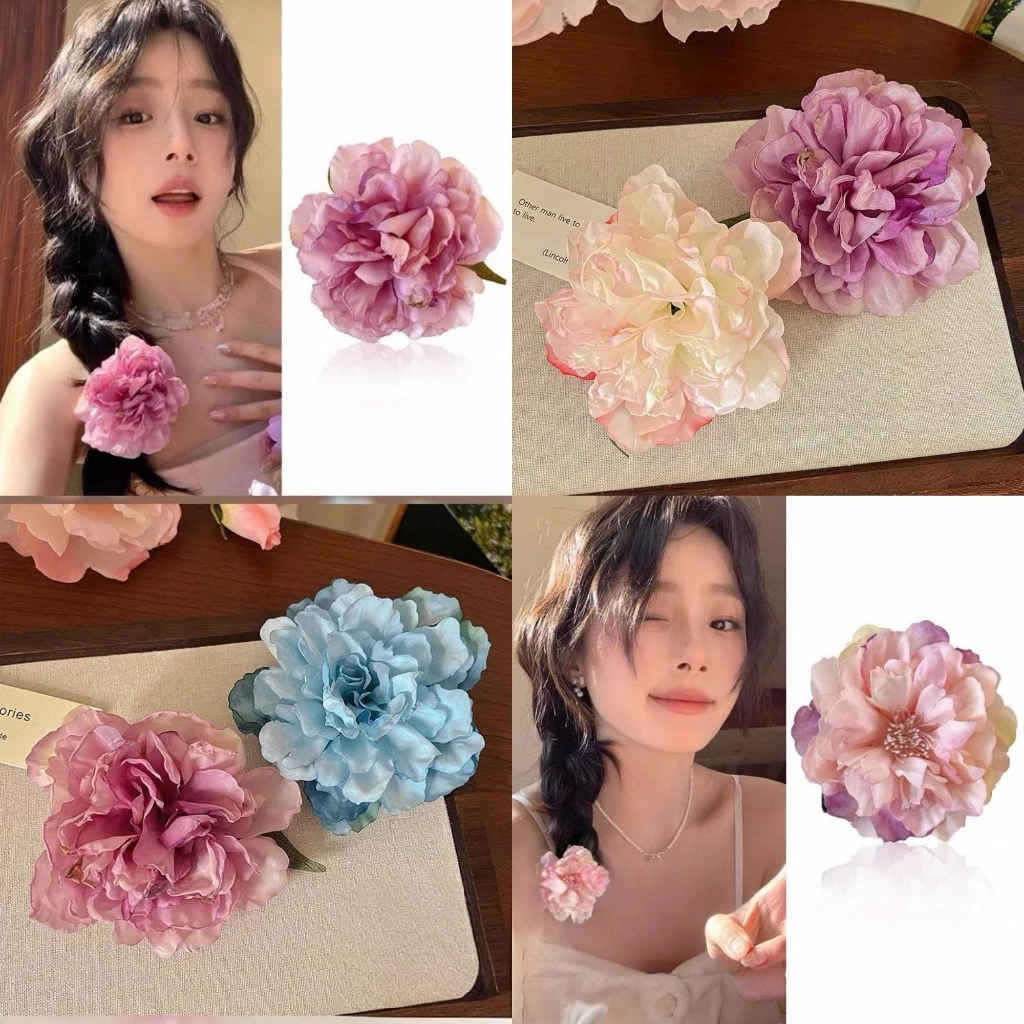 💕Dreamy💕🌸Hoa Mẫu Đơn Kẹp Tóc Lớn Ngày Lễ Gió lõm Hình Ảnh Hoa Bên Kẹp Tóc Phụ Kiện Mùa Xuân Mới Mũ Nữ