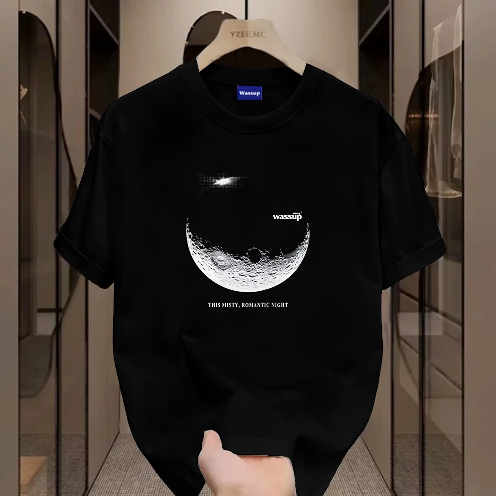 ✨Hàng có sẵn✨ WASSUP Moon-Áo thun nam mới! cotton, thời trang, Unisex