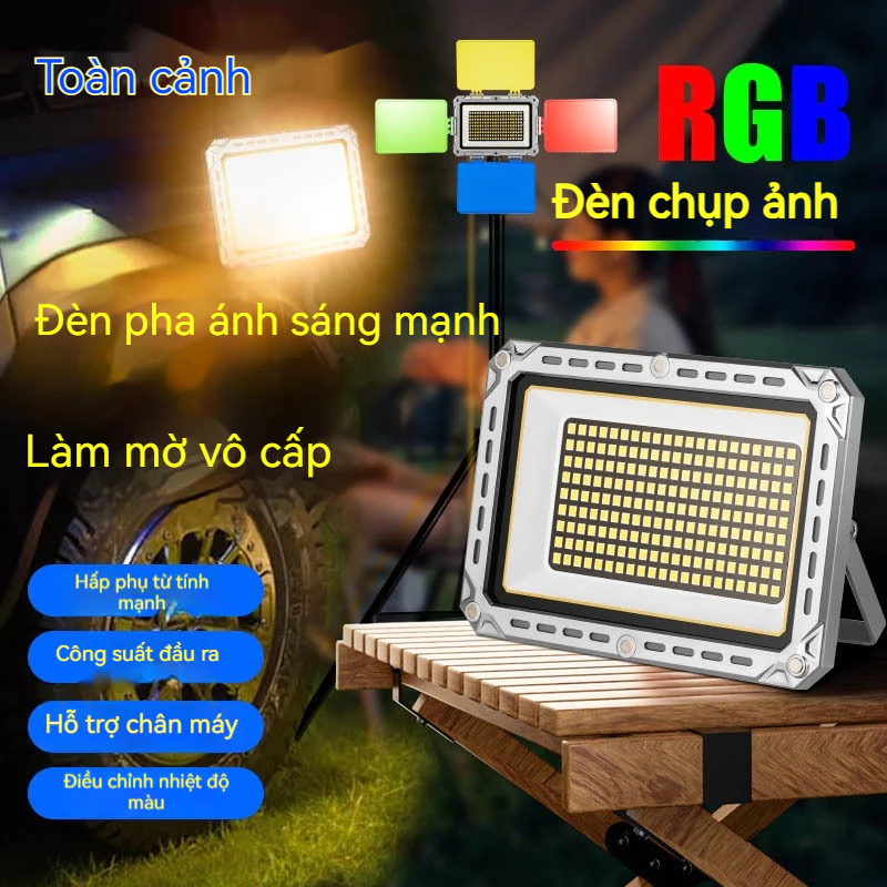 Đèn LED làm việc đa chức năng ngoài trời, chiếu sáng di động từ tính và tiện lợi, cắm trại hợp kim lithium sạc TypeC và sửa chữa ô tô Đèn pha ngoài trời