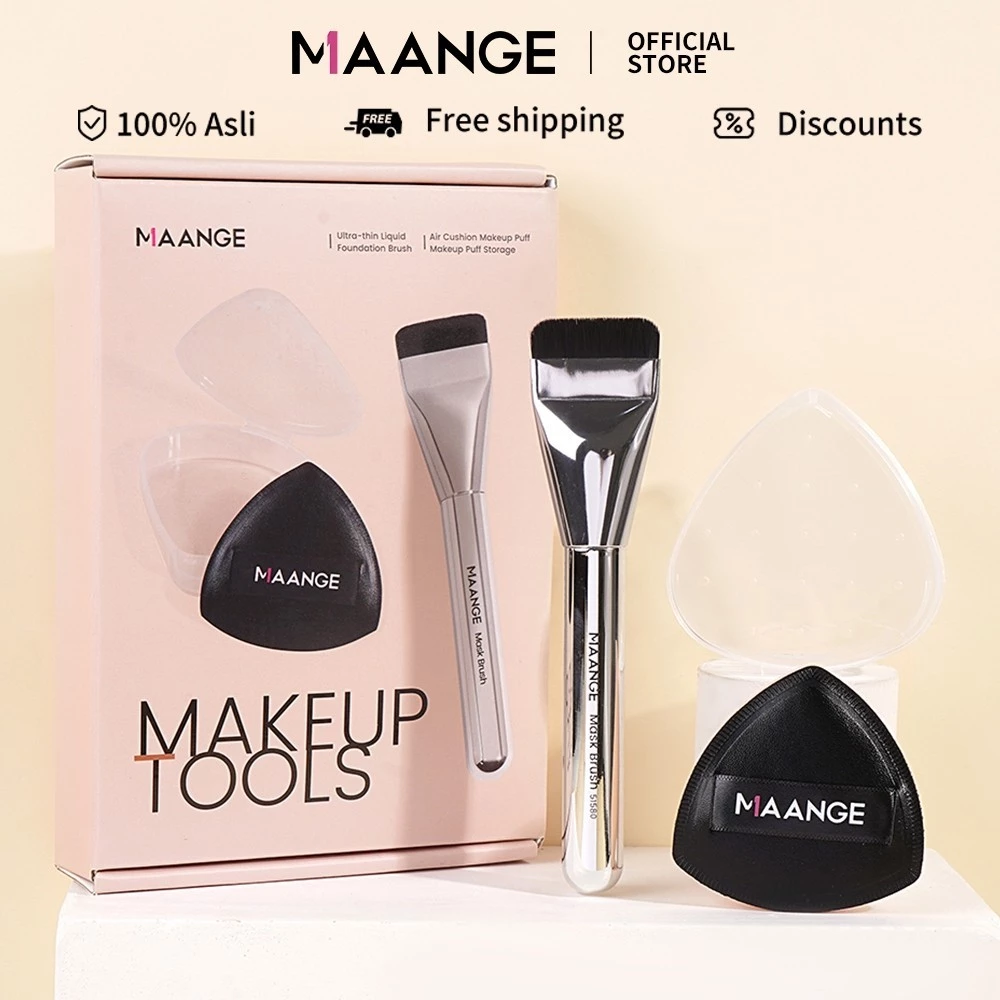 MAANGE Bộ cọ makeup kem nền và mút trang điểm cao cấp 52099