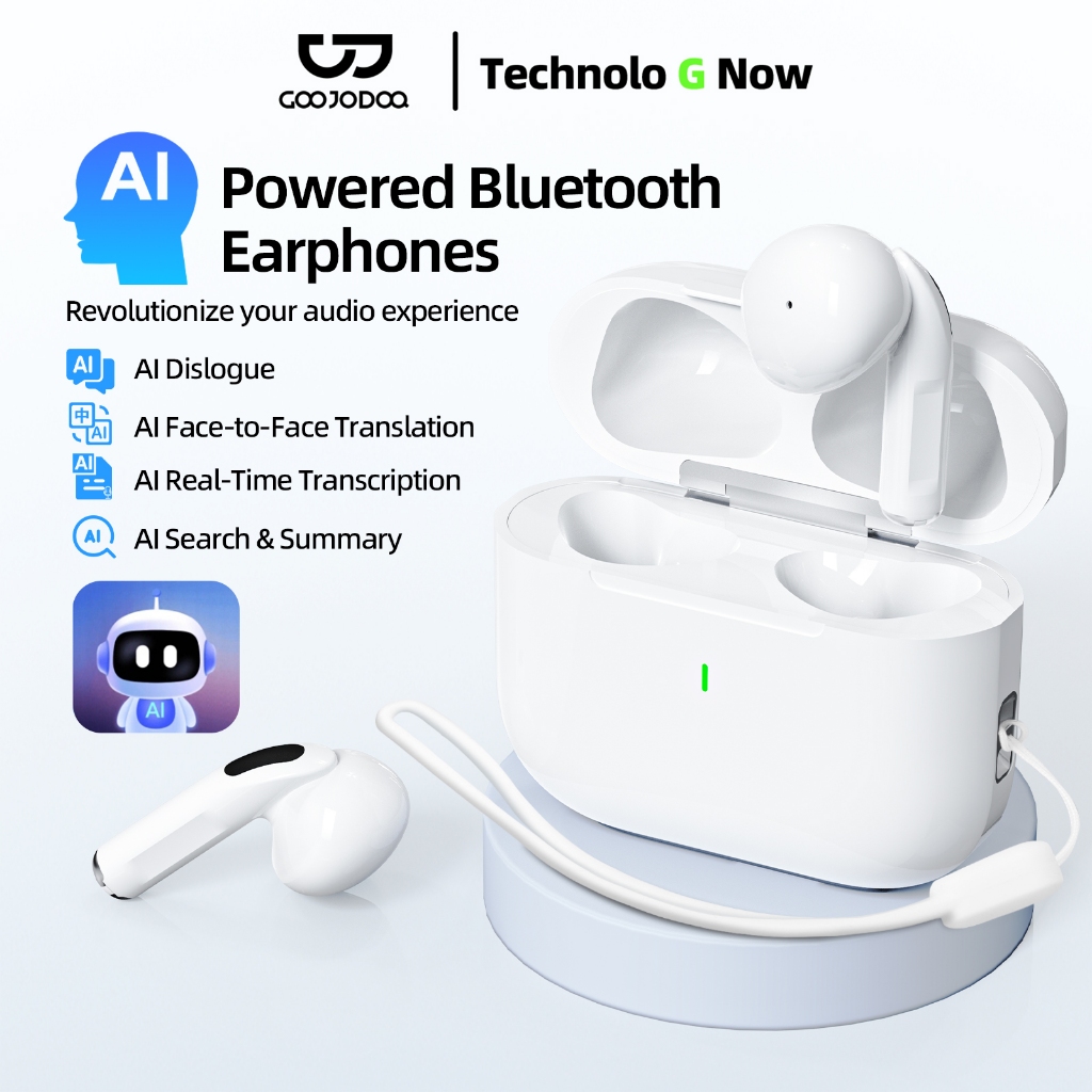 GOOJODOQ Tai nghe Bluetooth không dây TWS 5.3 Dịch thuật AI tiên tiến nhỏ gọn…