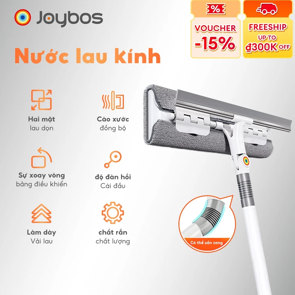 Joybos® CâY Lau KíNh ThôNg Minh CáN DàI 132cm Hai MặT ChuyêN DụNg, CâY Lau KiếNg VừA Lau VừA GạT Hai Trong MộT 2 BôNg Lau