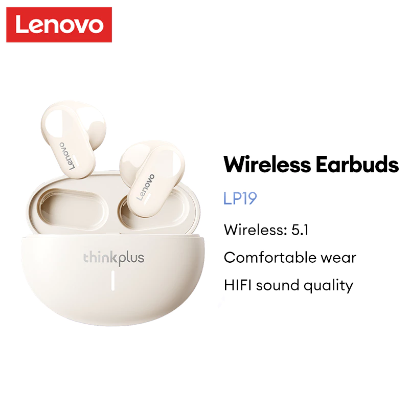 Tai nghe Bluetooth Lenovo LP19 Tws Tai nghe không dây Hifi Stereo Chống nước Khử tiếng ồn thông minh Mini có micrô