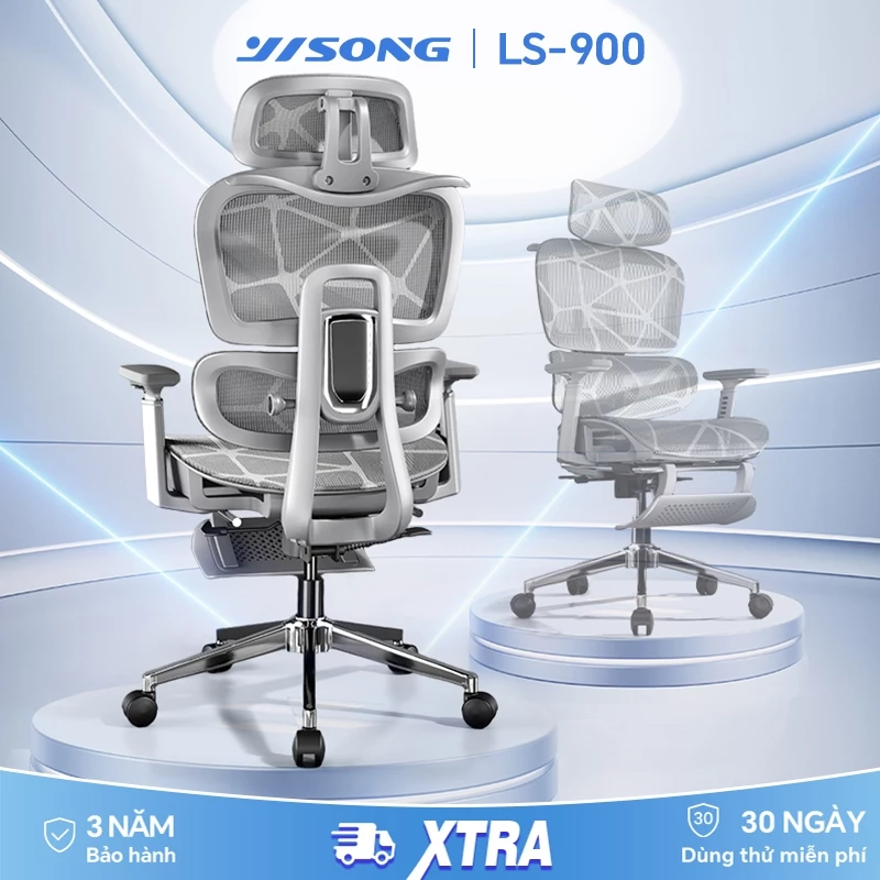 【Yisong LS900】ghế công thái học Nâng cấp chân thép, chịu tải 280KG, đệm ngồi có thể điều chỉnh ghế văn phòng