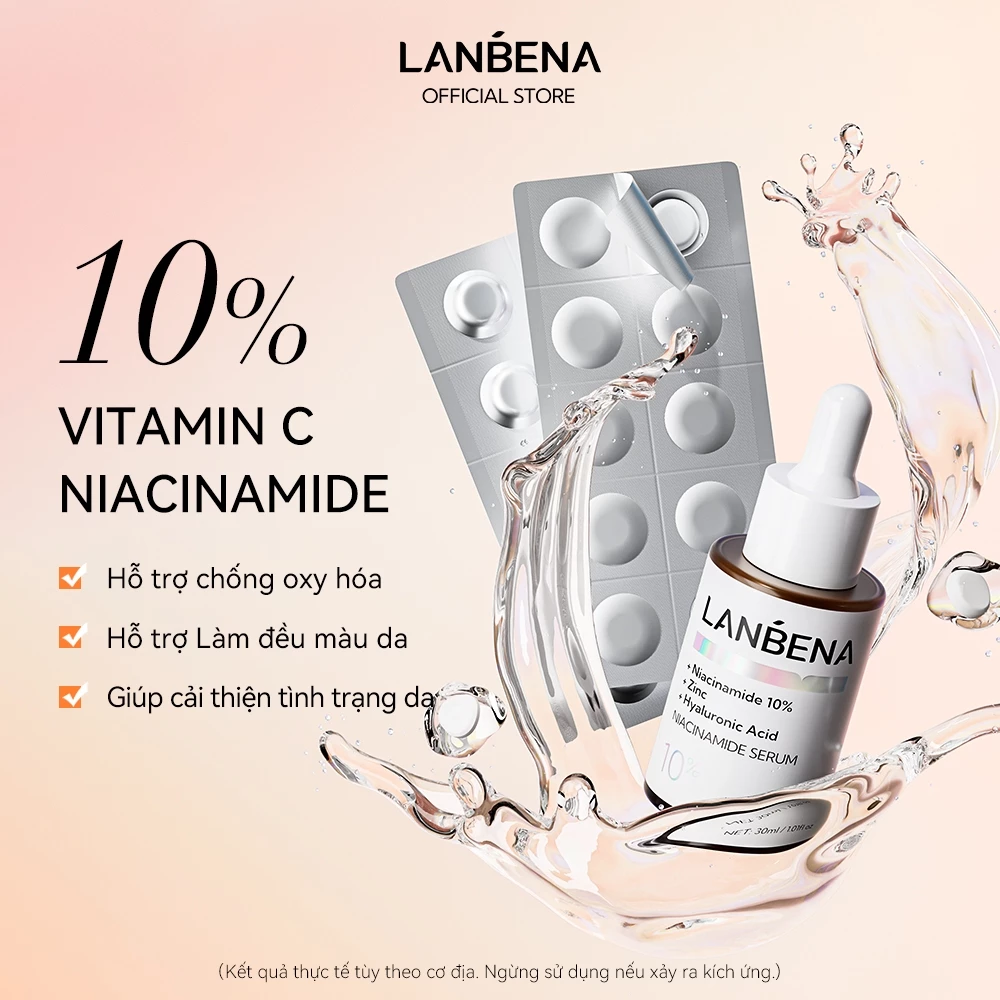 LANBENA 10% Niacinamide Vitamin C Serum (30ml )- Làm Sáng Làm Mịn Da Chống Lão Hóa Loại Bỏ Vết Thâm Skincare