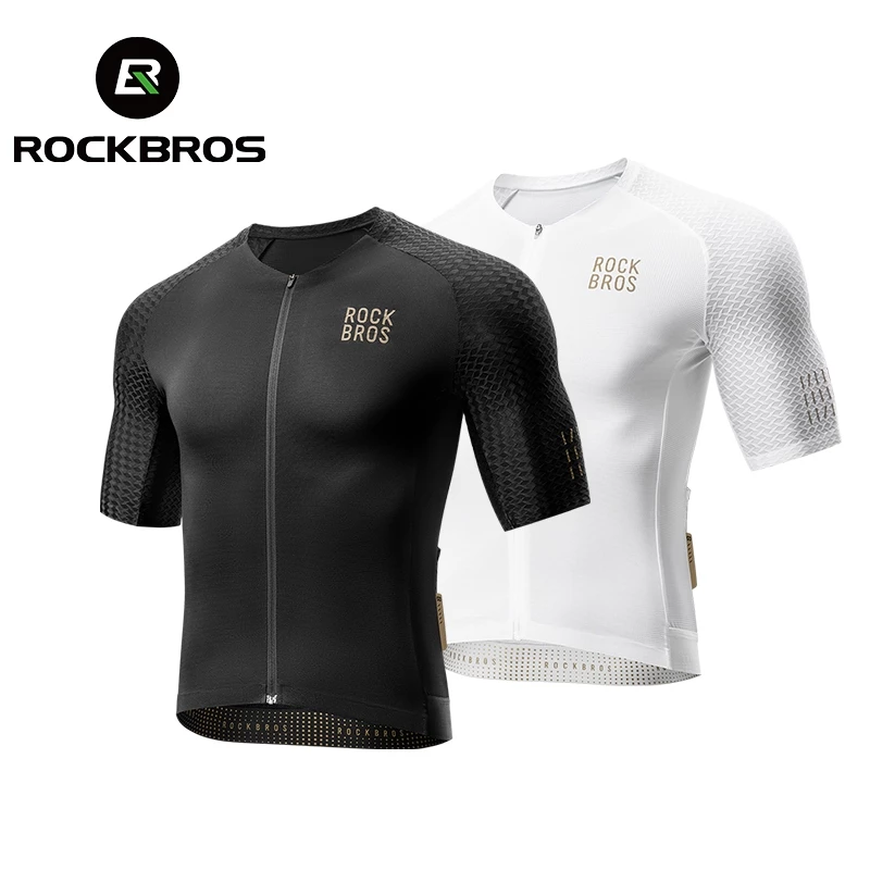 【Giao hàng 3 ngày】ROCKBROS Áo Đi Xe Đạp Tay Ngắn Nam Thoáng Khí Co Giãn 4 Chiều Chống Nắng Phản Quang Gold Label 3D Cho Road MTB Đường Trường