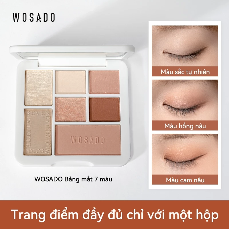 7 Màu Phấn Mắt Bảng WOSADO bảng mắt đa năng bảng phấn mắt cá nhân chuyên nghiệp bền màu lâu trôi