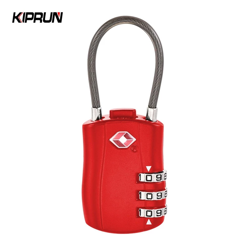 Khóa hành lý được KIPRUN TSA phê duyệt, Khóa cáp mã hải quan TSA kim loại 3 chữ số, Ổ mật khẩu không cần chìa khóa, Vali du lịch Túi đựng đồ kết hợp