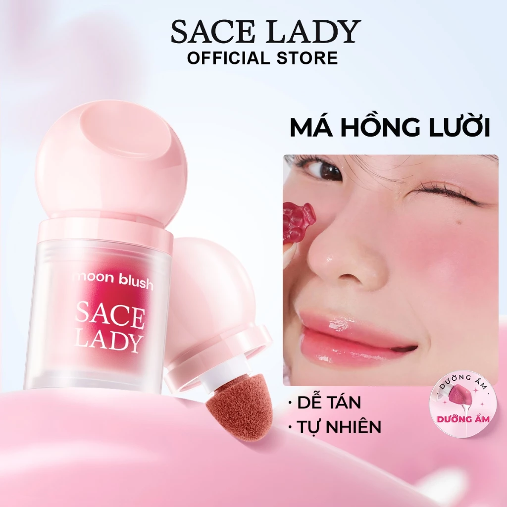 Má hồng lười SACE LADY, lâu trôi, không thấm nước, dễ áp dụng, đa năng để trang điểm mặt 3.8g