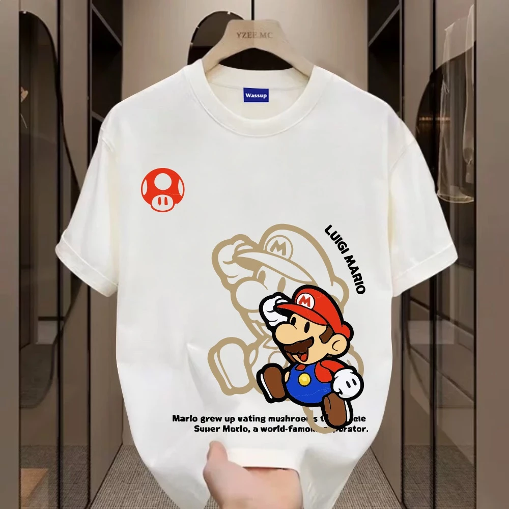 ✨WASSUP Super Mario-Áo thun nam mới! Cotton, thời trang, Unisex