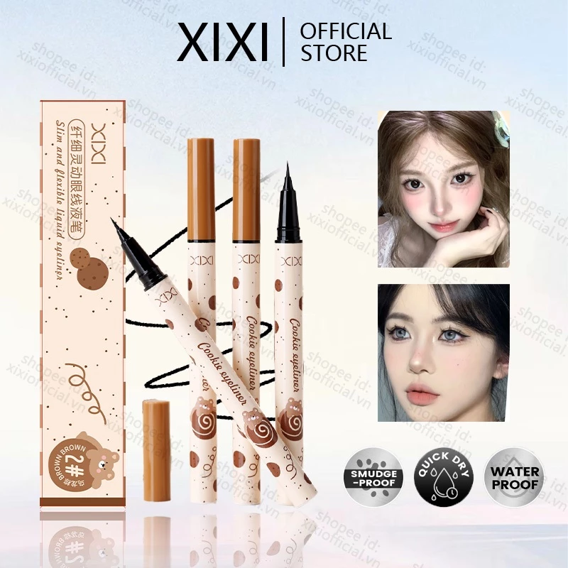 XIXI Bút kẻ mắt dạng lỏng màu đen lâu trôi Bút kẻ mắt chống nước Bút chì khô nhanh Không nở kẻ mắt tự nhiên Xuống lông mi chất lỏng Dụng cụ mỹ phẩm M07