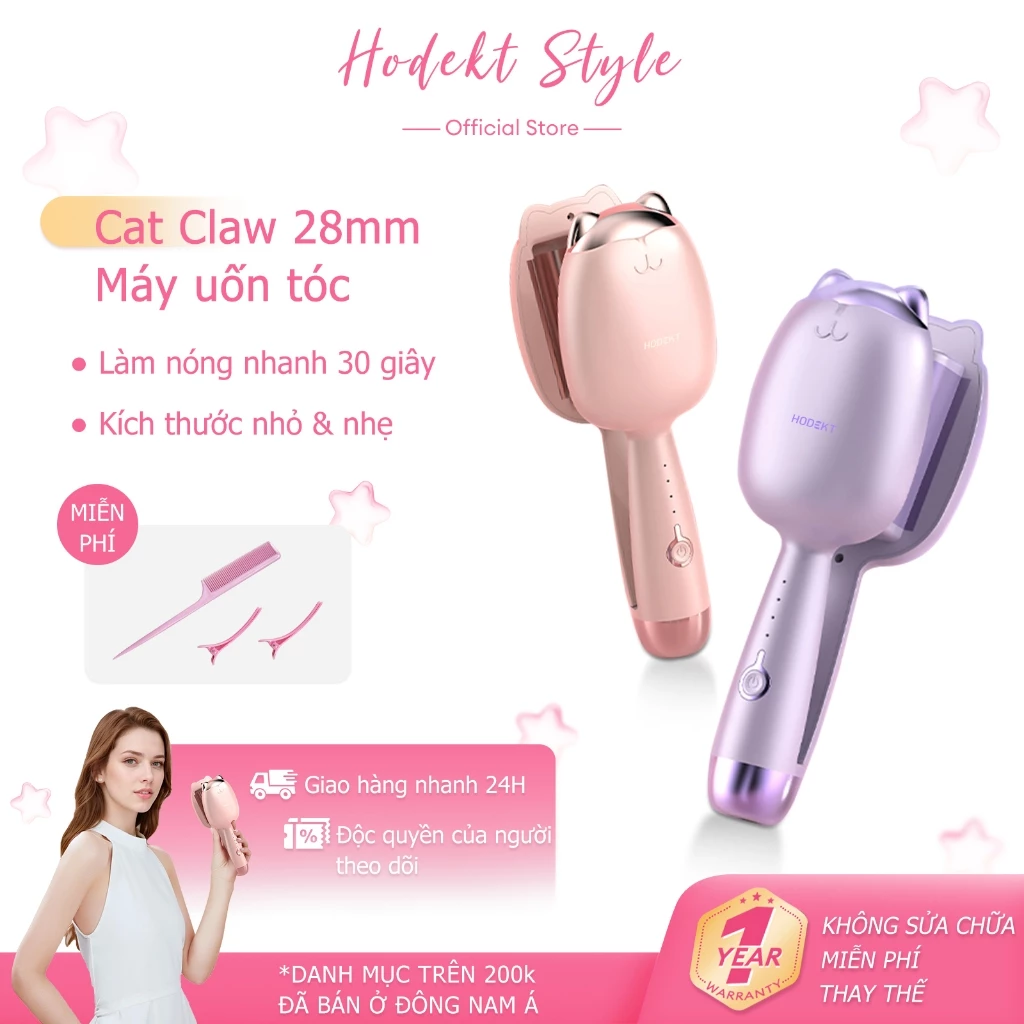 Máy Làm Xoăn HODEKT Máy Uốn Tóc Xoăn Sóng Nước Gốm Sứ bảo vệ tóc chống bỏng Bảo hành 12 tháng