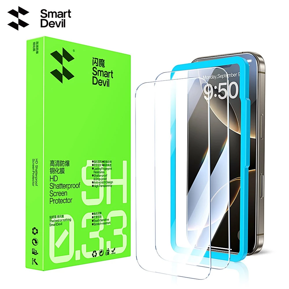 Kính cường lực SmartDevil 2.5D cho iPhone 16 / 16Pro / 16Plus / 16ProMax Bảo vệ chống rơi toàn màn hình HD