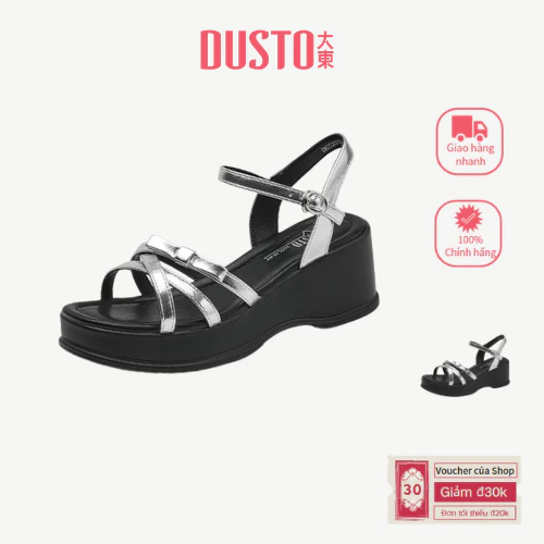 DUSTO Nêm Gót Giày Sandal Nữ Giày đế xuồng Giày Nêm cao gót Êm ái Phù hợp đi chơi DW25X0706A