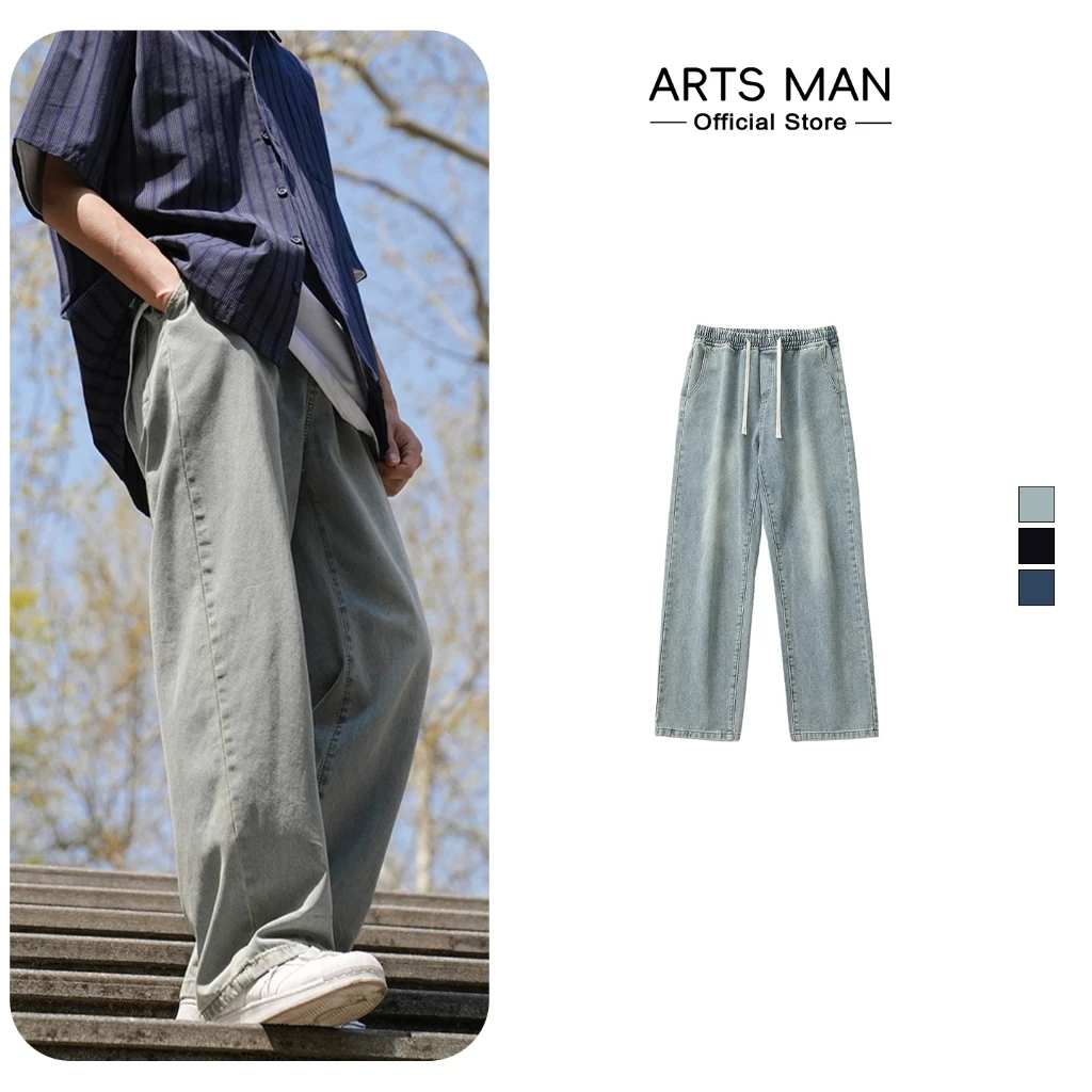 Quần Jean Nam Artsman Chất lượng đứng gắn móc rộng rãi Chất lượng cao Unisex Local Brand