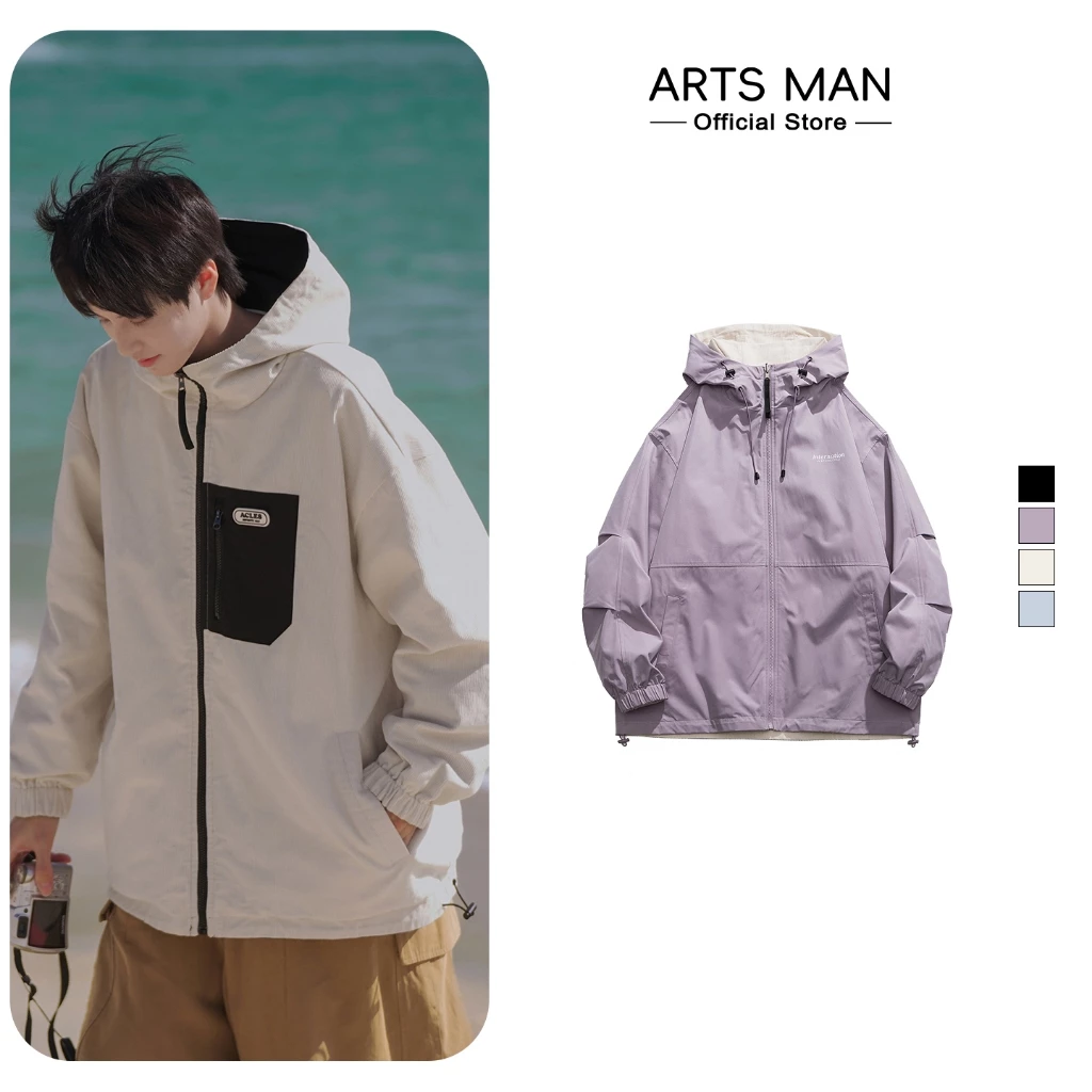 áo khoác Artsman giả hai áo lồng nhau mẫucó thể đảo ngược mặc hai mặt áo Unisex Local Brand
