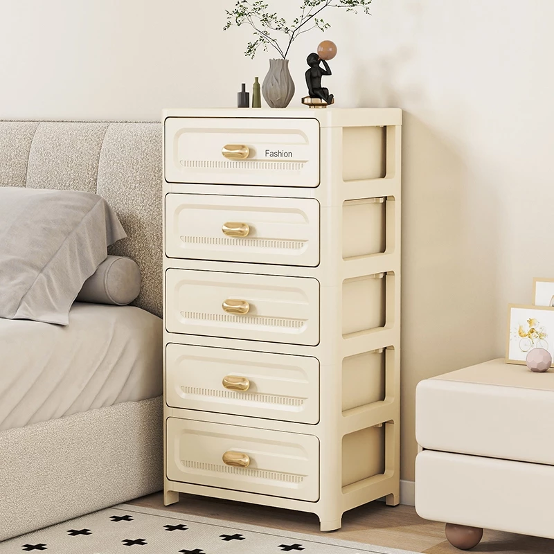 【COD Tủ đựng đồ】trong suốt dạng ngăn kéo dày, tủ đựng đồ nhiều lớp màu vàng kem35cm,bàn đầu giường có thể tháo rời,chống bụi