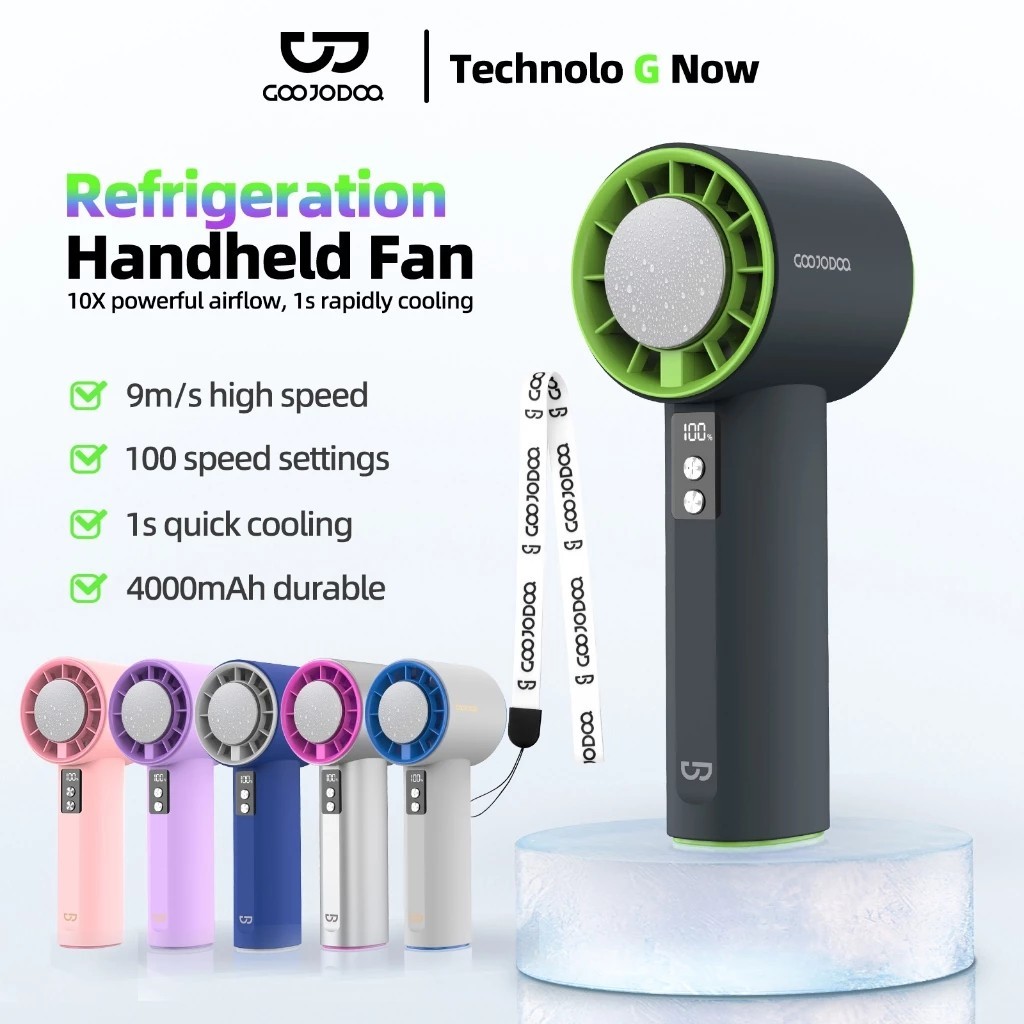 GOOJODOQ GFS006 3600mAh Turbo Jet Mini Fan Rechargeable Ice Flake Cooling…
