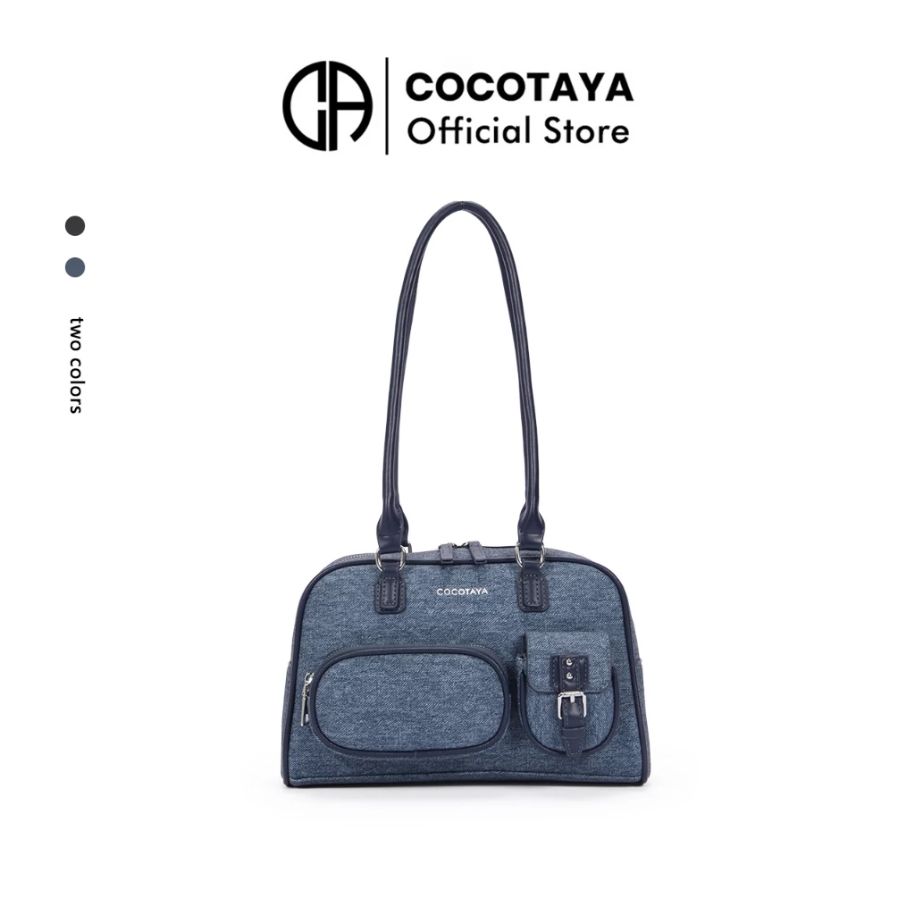 (COCOTAYA) Túi xách dung tích lớn thời trang phong cách mới Túi đeo vai Denim cổ điển cao cấp