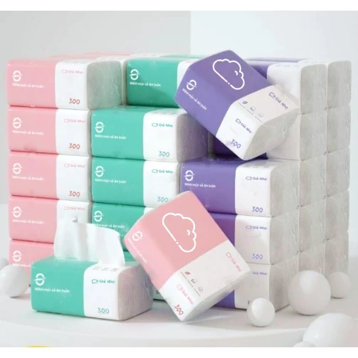 [Gió Nhẹ]Khăn ăn 4 lớp 15 gói Kết hợp Gói kết hợp Kết cấu Khăn giấy mềm cảm giác cao cấp