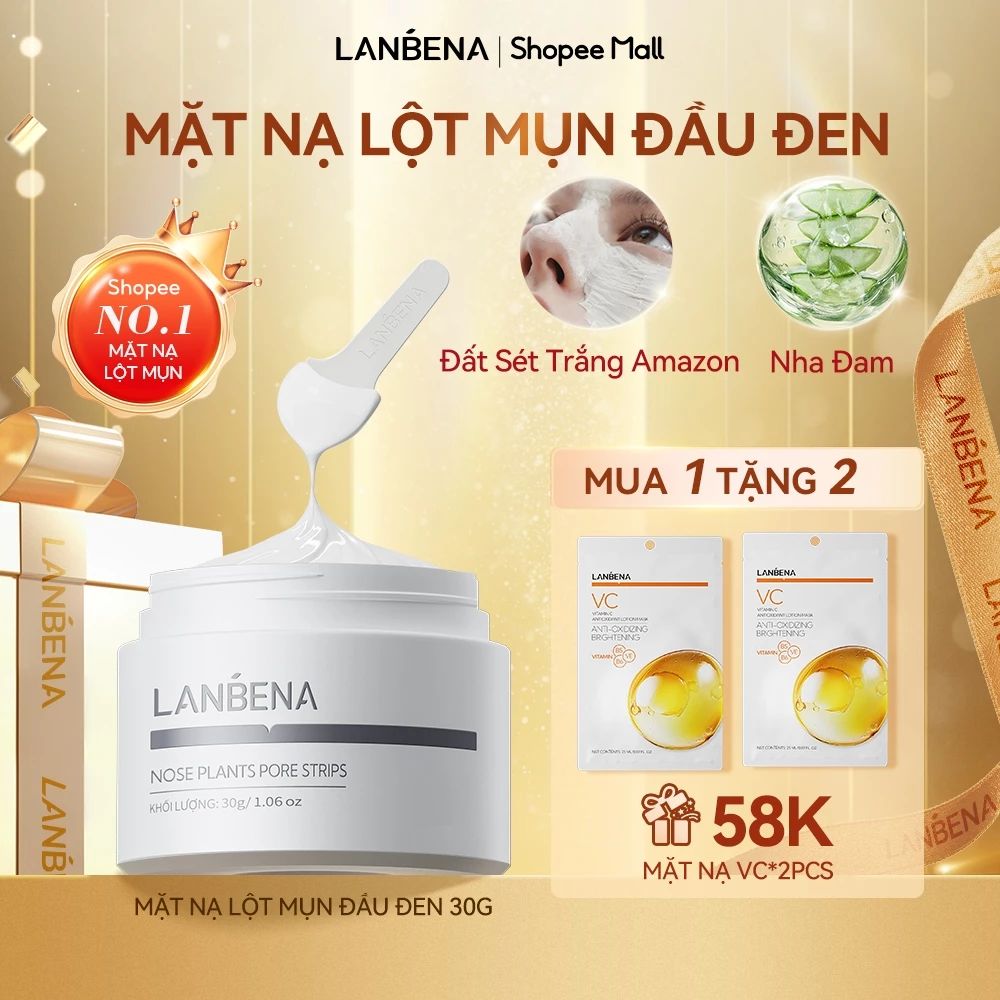 LANBENA Lột mụn đầu đen (30g)- làm sạch mụn lột mặt nạ đất sét gel lột mụn đầu đen Skincare