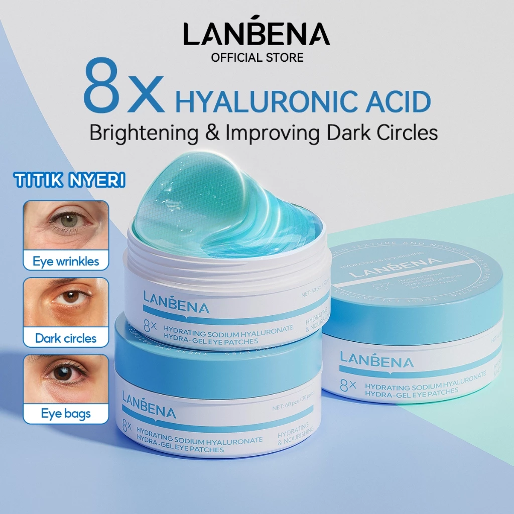 LANBENAMẶT NẠ MẮT  HA 8X (Hộp/60 miếng) - CUNG CẤP ĐỘ ẨM SÂU GẤP TẠM BIỆT NẾP NHĂN MẮT Skincare