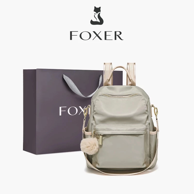 FOXER Balo nữ Thiết kế chống trộm Chất liệu vải Canvas Balo học sinh