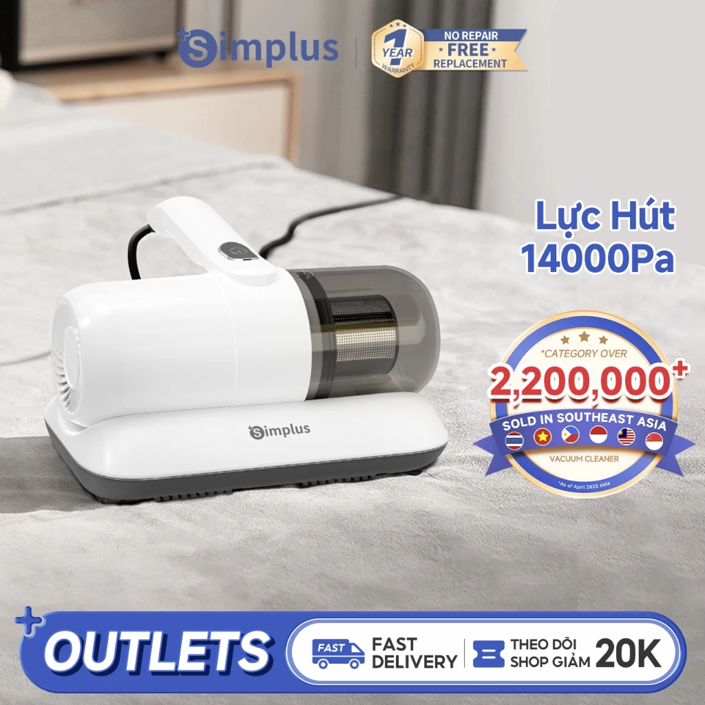 Simplus Máy Hút Bụi Giường Nệm Lực Hút 14000Pa CMYH004 – Bảo Hành 12 Tháng