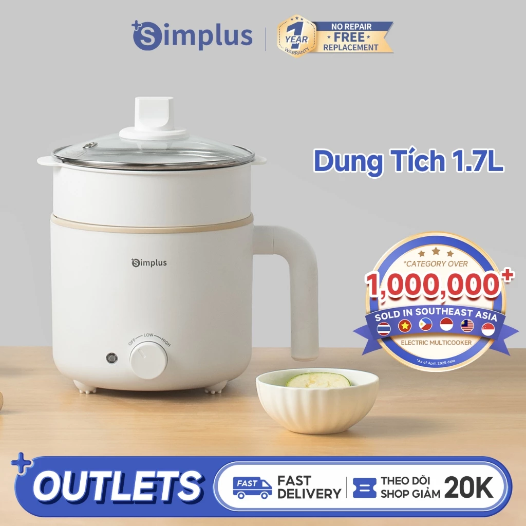 Simplus Nồi Lẩu Điện Đa Năng Dung Tích 1.5L/2L DZGH002/009/011 - Bảo Hành 12 Tháng