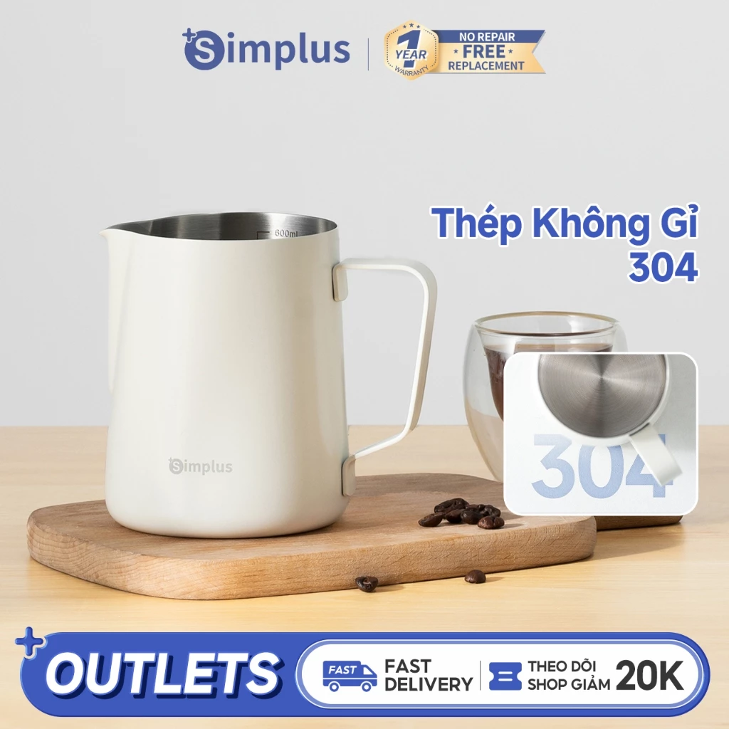 Simplus Ca Đánh Sữa Dung Tích Lớn 600mL NPBH001 - Bảo Hành 12 Tháng
