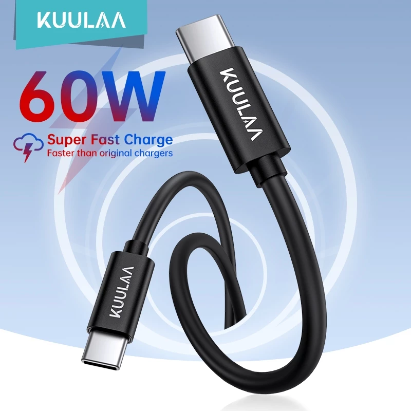 Cáp Sạc Nhanh KUULAA USB Type C PD QC 4.0 Cho Samsung Galaxy S10 S9 Xiaomi Redmi 60W