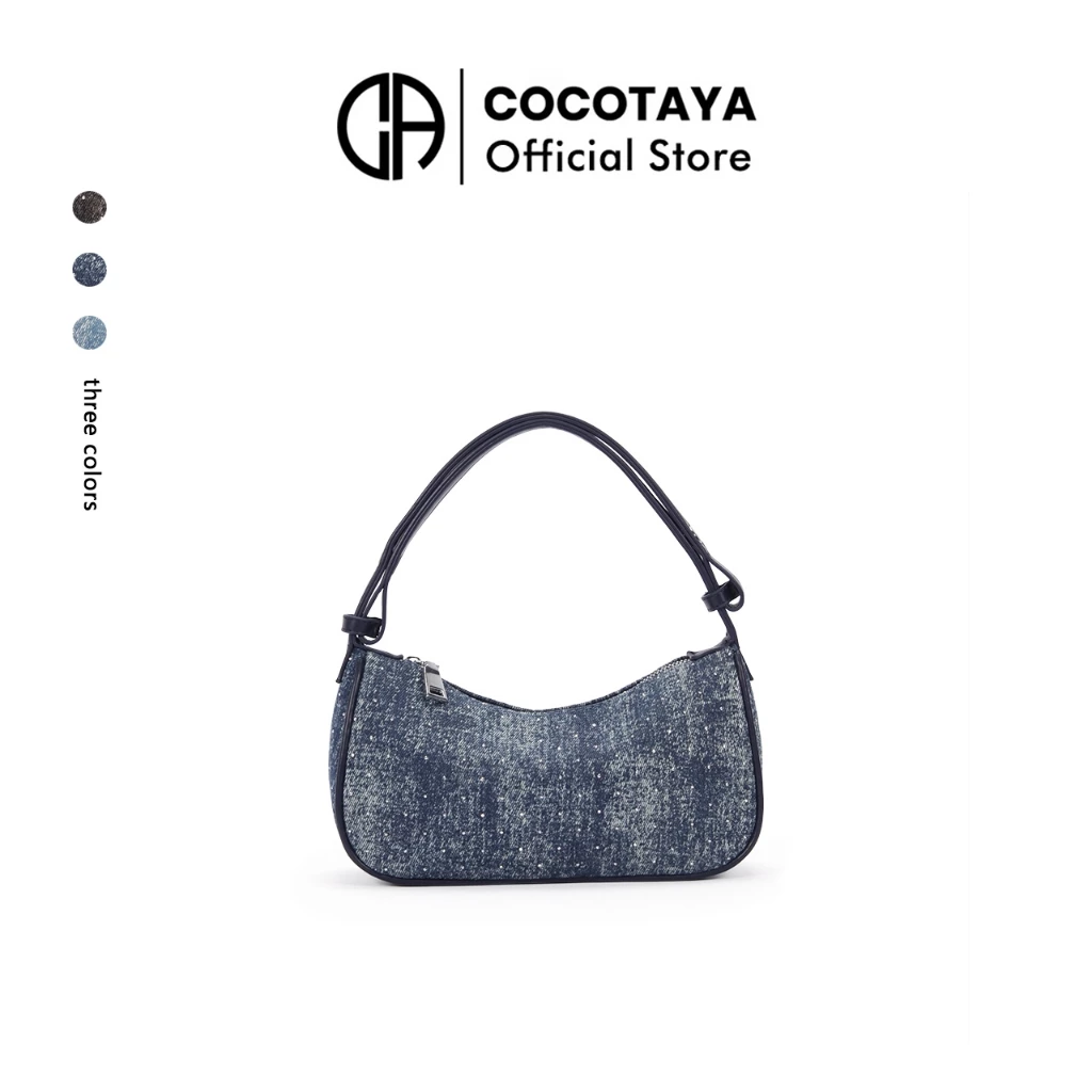 ((COCOTAYA) Túi Denim Niche thời trang phong cách mới Túi đeo nách một vai phù hợp