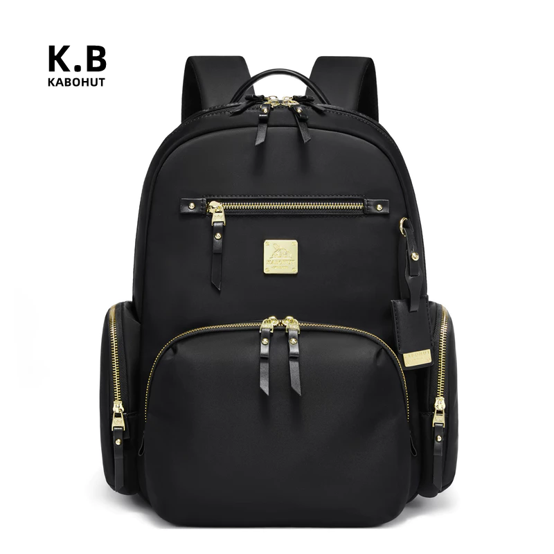 Ba lô nữ thời trang KABOHUT Ba lô máy tính xách tay 14 Inch Túi đi bộ đường dài dung tích lớn Đen / Xanh lam