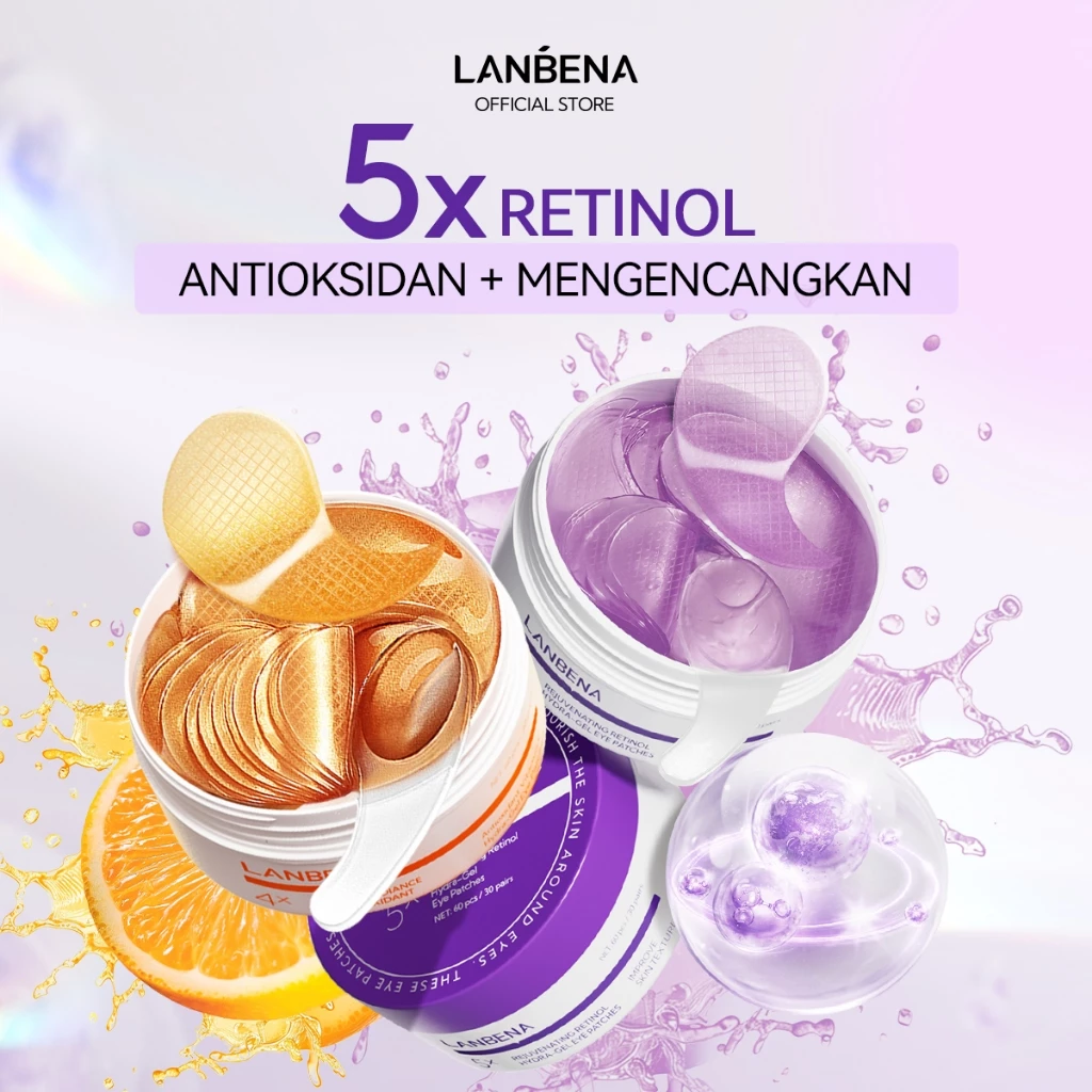 LANBENAMẶT NẠ MẮT  RETINOL 7X 24K 4X VITAMIN C (2 Hộp/120 miếng - TRẺ HÓA VÙNG DA QUANH MẮT LÀM MỜ QUẦNG THÂM MẮT  Skincare