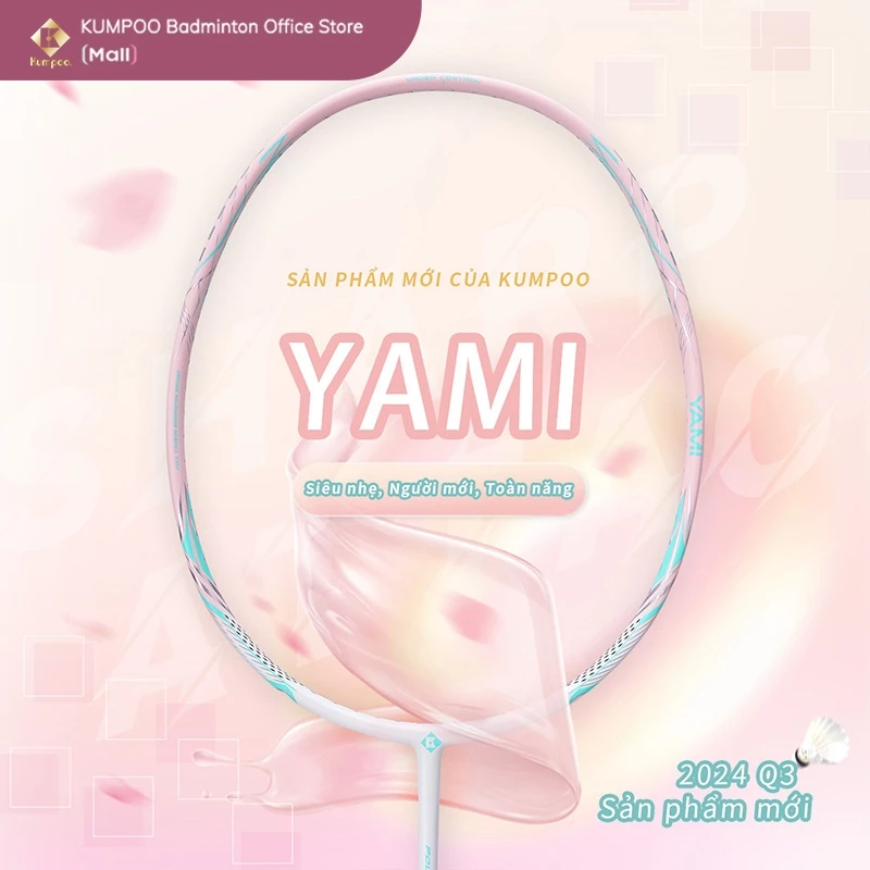 Vợt cầu lông KUMPOO 4U chính hãng carbon bền nhẹ tặng cước căng sẵn, quấn cán và túi vợt Freeship