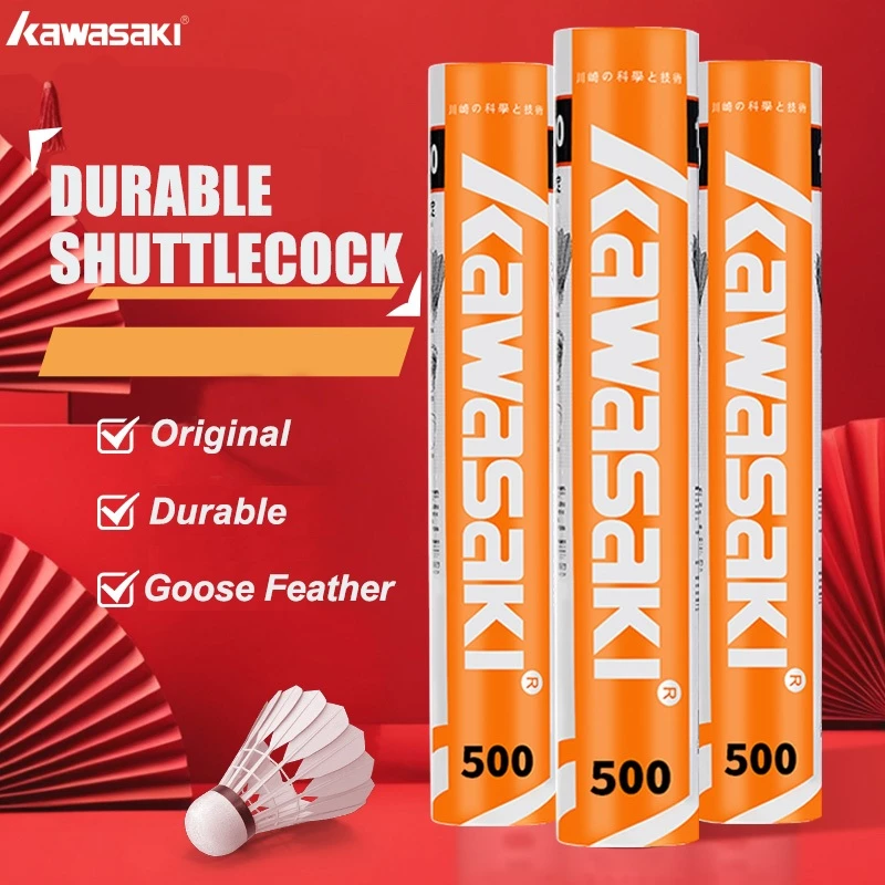 Kawasaki Shuttlecock 12 Chiếc King Kong 500 / 700 / 200 / 10 3 in1 Cầu Lông Ngỗng / Lông Vịt Bền Đẹp & Ổn Định Để Tập Luyện