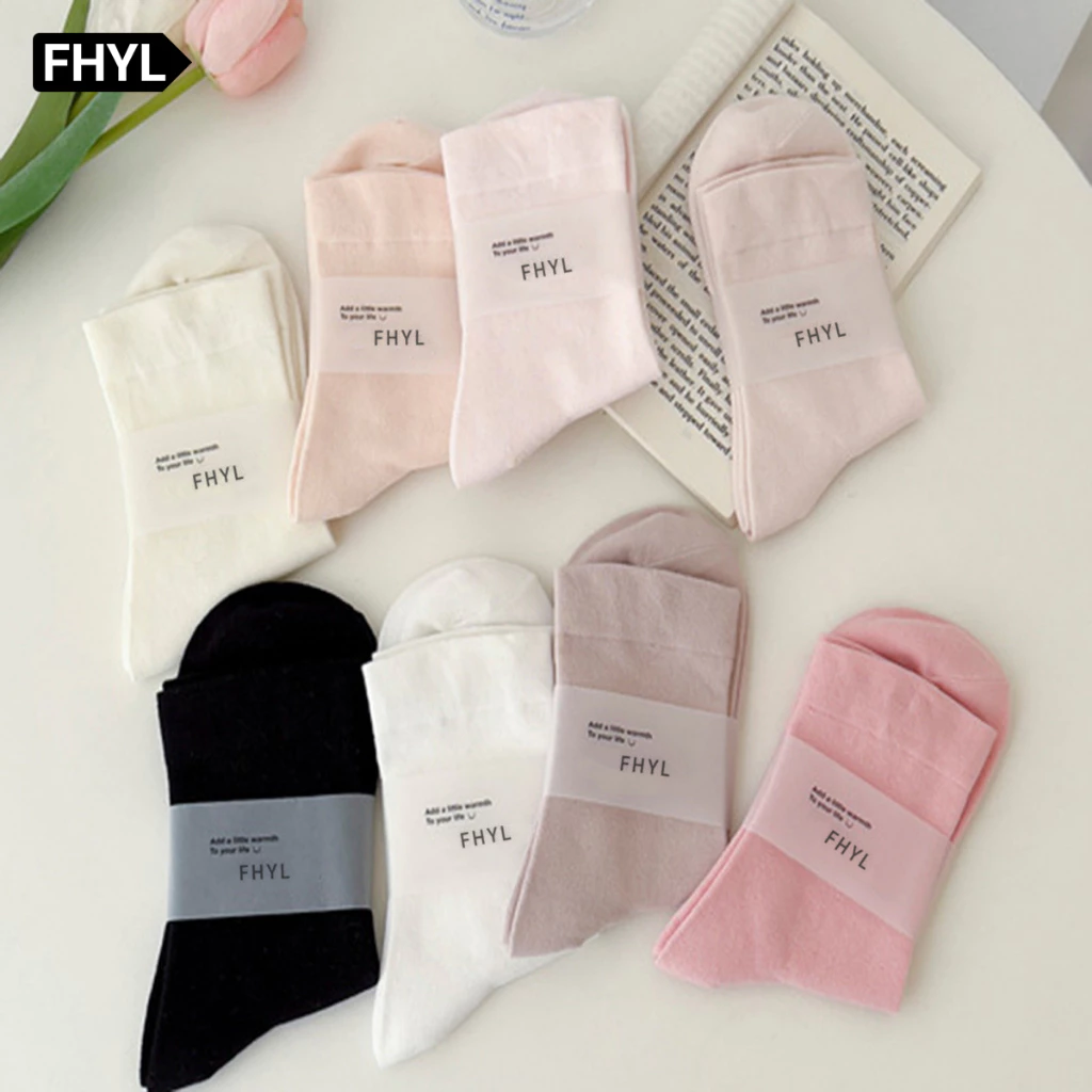 【Hà Nội】 FHYL Tất Cotton  Màu TRơn Co Giãn Thoáng Khí Mềm Mại THấm Hút Mồ Hôi Nhiều Màu Dễ Phối Đồ Phong Cách Hàn Quốc Cho Nam Nữ
