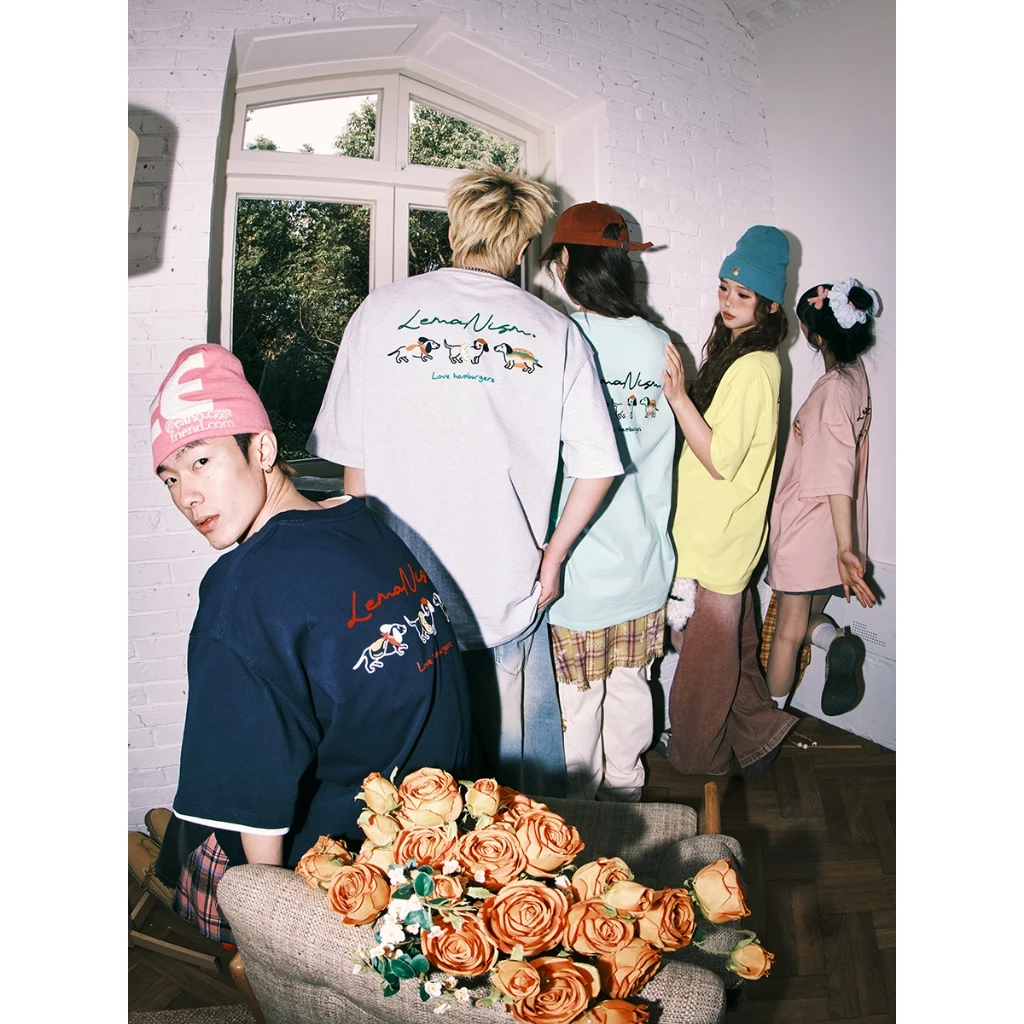 Lemanism Áo Thun Nữ 300g cotton Puppy Mùa Hè áo phông UNISEX