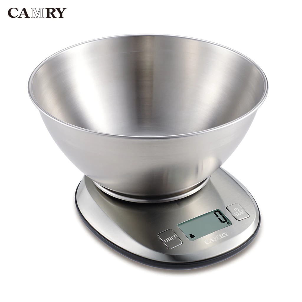 Cân nhà bếp điện tử kỹ thuật số Camry 5KG / 1g Cân thực phẩm có độ chính xác cao với bát 1.8L - Màn hình LED, Tự động tắt
