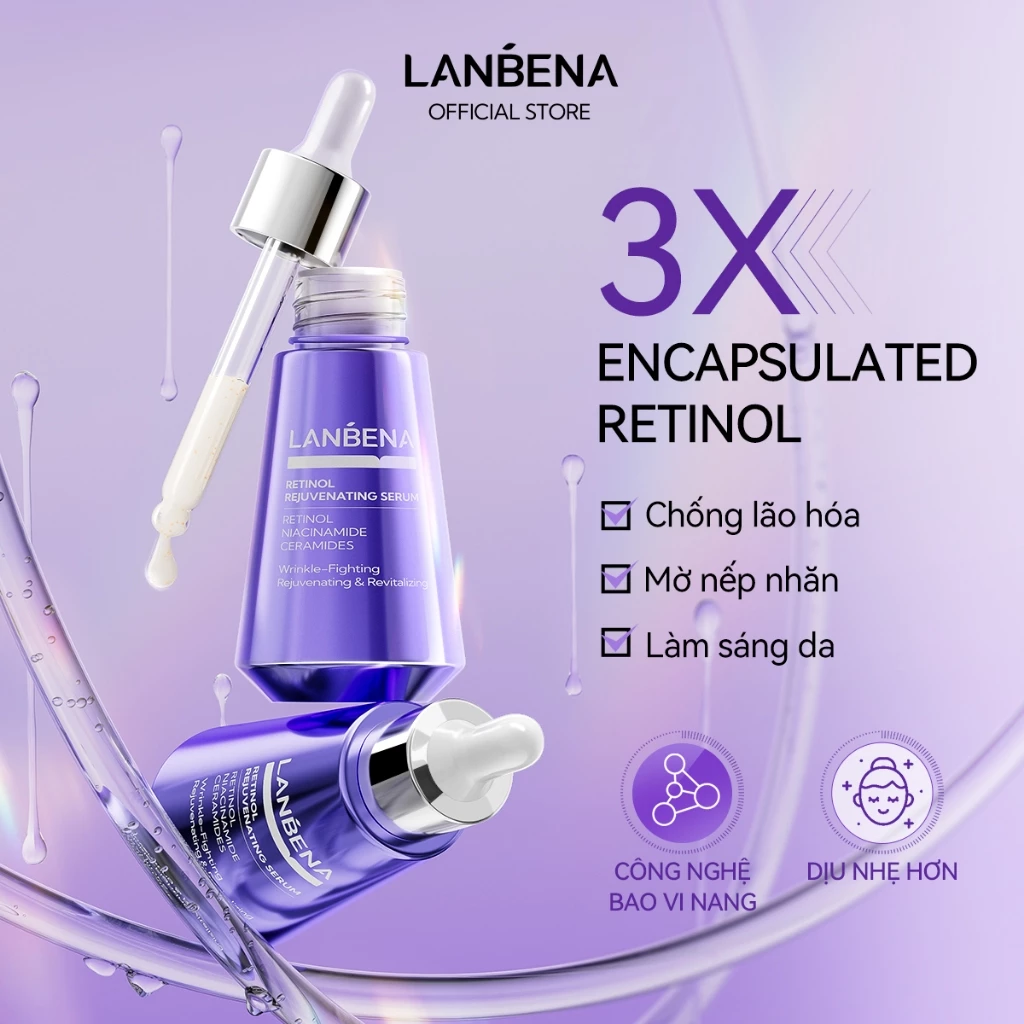 LANBENA Serum  Retinol Niacinamide - Dưỡng Sáng Mờ Nhăn Trẻ Hóa Da Dưỡng Ẩm, Căng Mọng Mịn Màng, Nuôi Dưỡng Da Hiệu Quả Skincare
