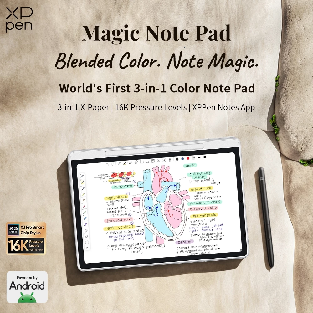 XPPen Magic Note Pad 11 inch Bảng ghi chú màu 3 trong 1 đầu tiên trên thế giới 128GB E Note E Reader Hệ thống Android
