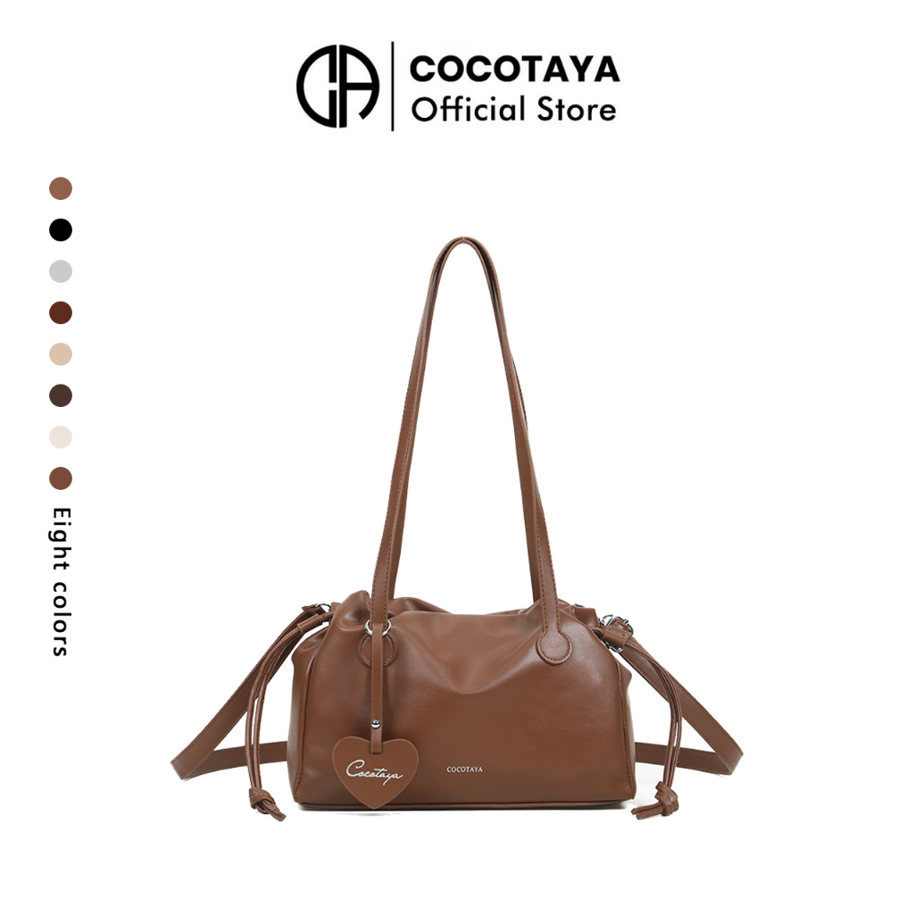 （COCOTAYA）Dannia Bag Túi đeo vai dây rút xếp ly phong cách mới, Túi xách nữ…