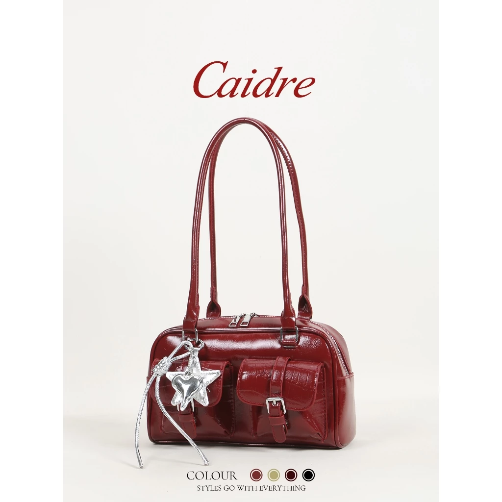 Túi Gối Di Động Caidre Đỏ Túi Đeo Vai Nữ Một Vai Túi Bowling Nách