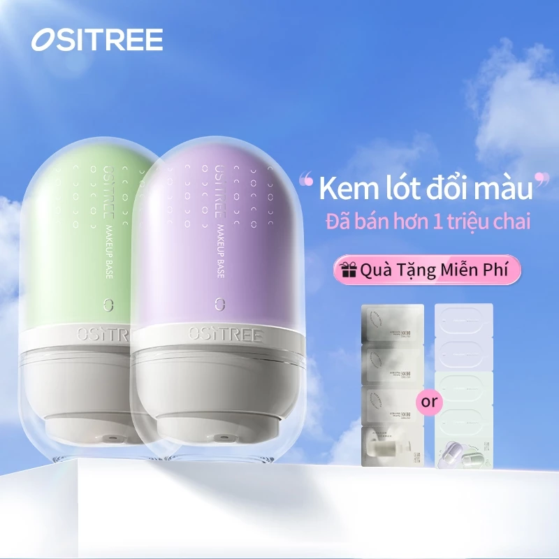 ositree Kem nền đổi màu Kem lót trang điểm hai trong một Kem che khuyết điểm dưỡng ẩm Tất cả các 25g