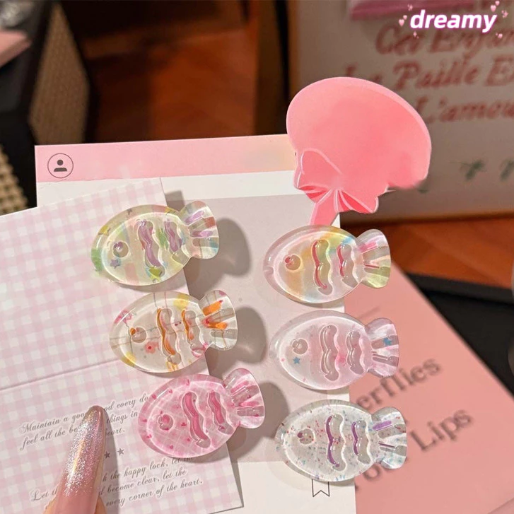 💕Dreamy💕🐋Dễ Thương Trong Suốt Tóc Mùa Hè Rõ Ràng Cá Nhỏ Nổ Kẹp Phim Hoạt Hình Kẹp Tóc