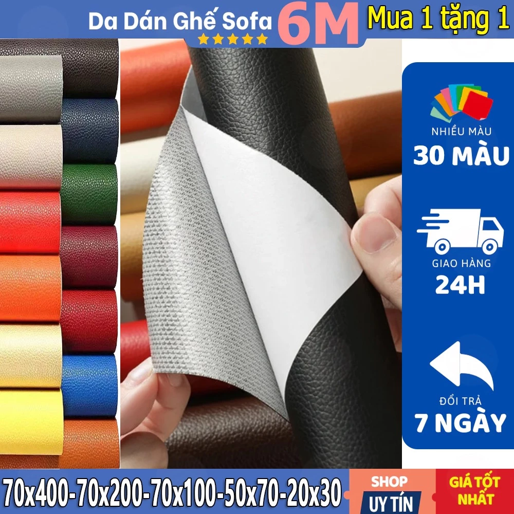 【Mua 1 tặng 1】6M Da dán ghế sofa Giảm giá 60% da tự dính sửa chữa đồ da đa năng Tự mang keo lưng