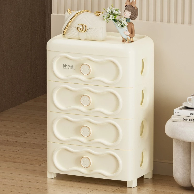 COD tủ nhựa đựng đồ41cm tủ đầu giường 3-6tầng tủ nhựa duy tân Màu kem tủ decor phòng ngủ Có bánh xe tủ quần áo mini